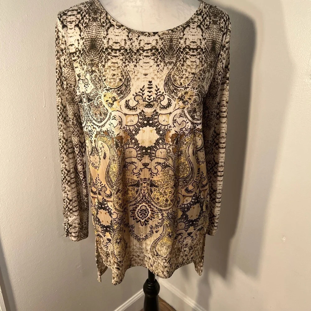 Dana Buchanan Sm light weight crewneck three-quarter‎ length sleeve blouse